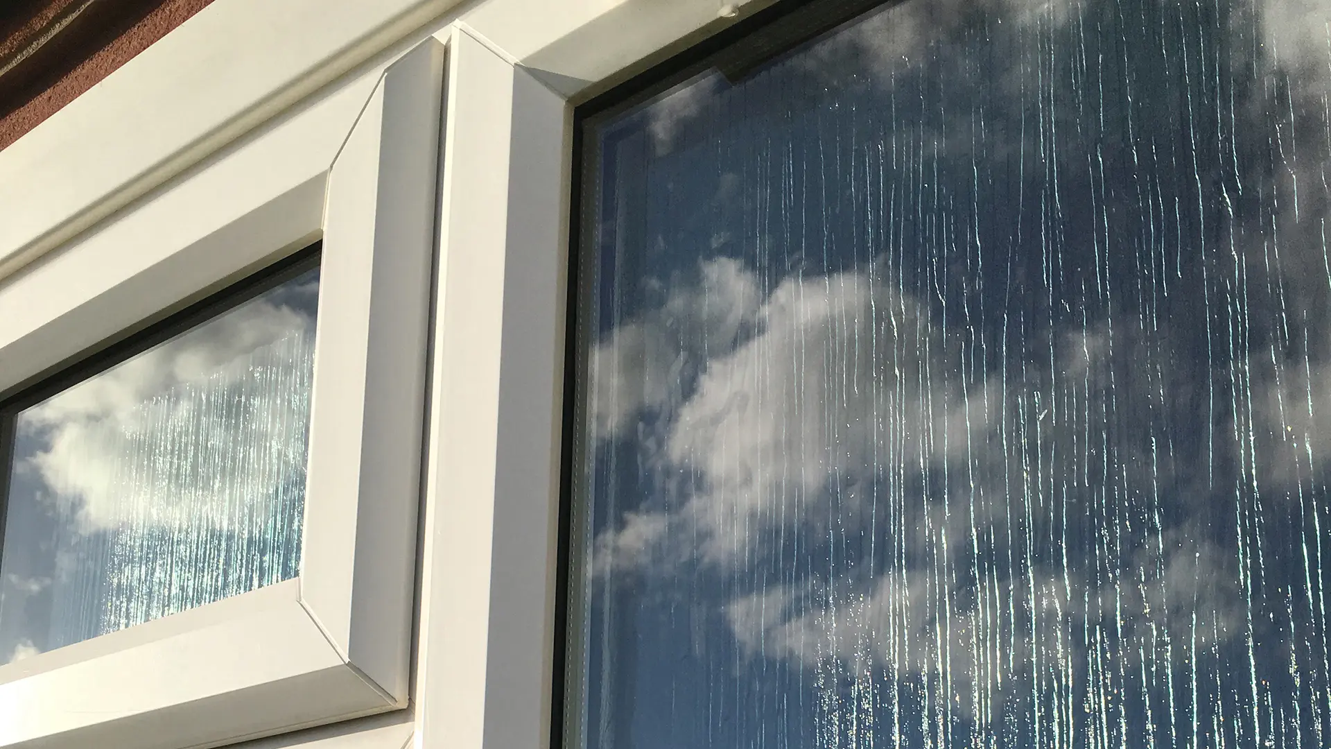 Close-up of a residential window in Wisbech professional cleaned from Crystal Clean Windows Parson Drove.